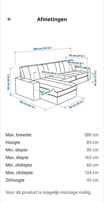 Kivik hoekbank van Ikea,GRATIS ophalen! - afbeelding 2 Kivik hoekbank van Ikea,GRATIS ophalen! - afbeelding 2