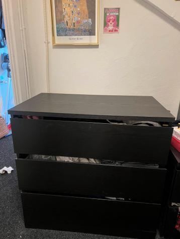 Ikea malm kast 3 lades zwart - afbeelding 2 Ikea malm kast 3 lades zwart - afbeelding 2