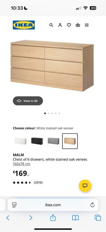 Malm IKEA ladekast - perfecte staat! - afbeelding 5 Malm IKEA ladekast - perfecte staat! - afbeelding 5