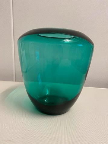 Bloemenvaas turquoise glas 21/18cm