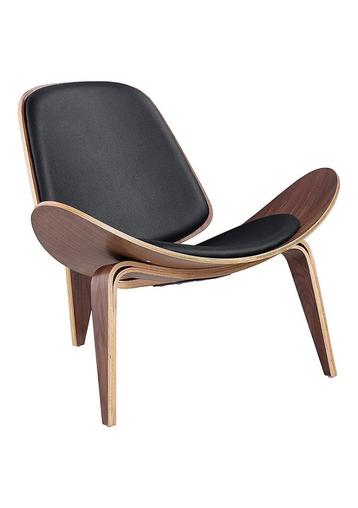 Tonder Lounge Stoel - Bruin, Zwart, Shell chair nieuw