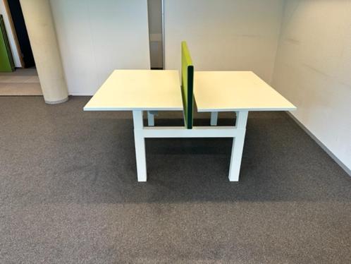 Verstelbaar duo-bureau met knop 120x75xH62-85 cm, 16 stuks, Huis en Inrichting, Bureaus, Gebruikt, Bureau, In hoogte verstelbaar