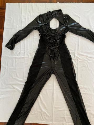 dames kleding - kinky jumpsuit - catsuit - zwart mt 36 / 38