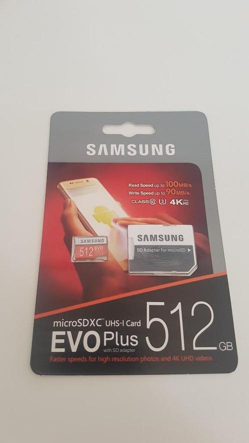 NIEUWE Samsung Plus Micro SD kaart 512 GB - MicroSD 512GB, Audio, Tv en Foto, Fotografie | Geheugenkaarten, Nieuw, SD, 512 GB