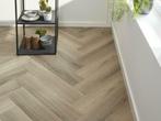 Koopzondag Visgraat Plak Pvc Beige Oak Toplaag 0,55, Huis en Inrichting, Stoffering | Vloerbedekking, Nieuw, Bruin, 75 m² of meer