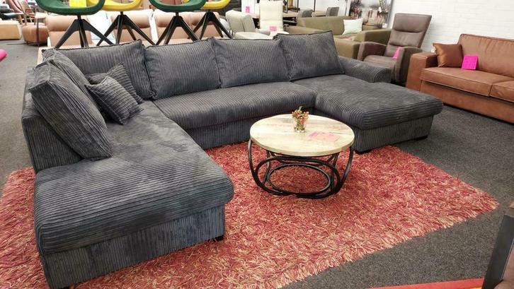 Hoekbank  XL *RIBSTOF*  meerdere kleuren NIEUW!!, Huis en Inrichting, Banken | Bankstellen, Nieuw, Hoekbank, Vierpersoons of meer