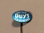 OUWE DUYS Zeer Oude Genever Merk Speld (Blauw)., Verzamelen, Ophalen of Verzenden, Zo goed als nieuw, Merk, Speldje of Pin