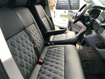 Stoel +Bank met zwart leder ruitmotief Transporter T5. T6  beschikbaar voor biedingen
