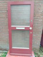 Hardhouten voordeur 92.5x211cm hoog, Ophalen, 80 tot 100 cm, 200 tot 215 cm, Glas