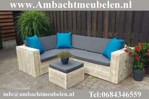 Luxe Loungebank Tuinbank Hoekbank Steigerhouten Tuinmeubelen, Tuin en Terras, Tuinbanken, Nieuw, Hout, Ophalen of Verzenden