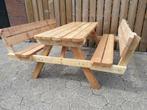 Degelijke Picknicktafel Douglas met RUGLEUNING, Ophalen of Verzenden, Nieuw, Hardhout, Bank