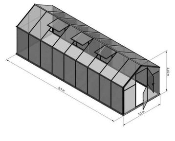Broeikas Sanus L-15 (14.1m²) 2,20 x6.40 x2,10 Polycarbonaat beschikbaar voor biedingen