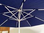 prachtige grote parasol aluminium 350 cm blauw + gratis voet