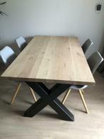 Massief eikenhouten eettafel, Nieuw, Vijf personen of meer, 150 tot 200 cm, Teakhout