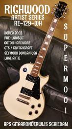 MODIFIED NEW RICHWOOD RE-129-WH LES PAUL CUSTOM UPGRADES, Muziek en Instrumenten, Snaarinstrumenten | Gitaren | Elektrisch, Nieuw