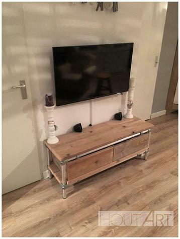 TV-meubel steigerbuis met gebruikt steigerhout! Lorenz