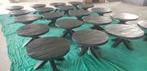 Ronde zwarte mangohouten salontafels van 80 en 90cm doorsnee