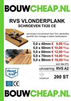 VLONDERSCHROEVEN BOUWCHEAP MEGA VOORRAAD, Nieuw, Rvs, Ophalen, Schroeven