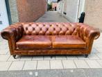 SHOWROOMMODEL Vintage chesterfield banken en stoelen Cognac, Ophalen, 75 tot 100 cm, Leer, 200 tot 250 cm