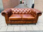 SHOWROOMMODEL Vintage chesterfield banken en stoelen Cognac, Ophalen, Zo goed als nieuw, 200 tot 250 cm, Leer