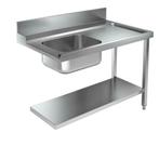 RVS aanvoertafel en afvoertafel tbv doorschuifvaatwasser, Ophalen of Verzenden, Gebruikt, RVS Meubilair