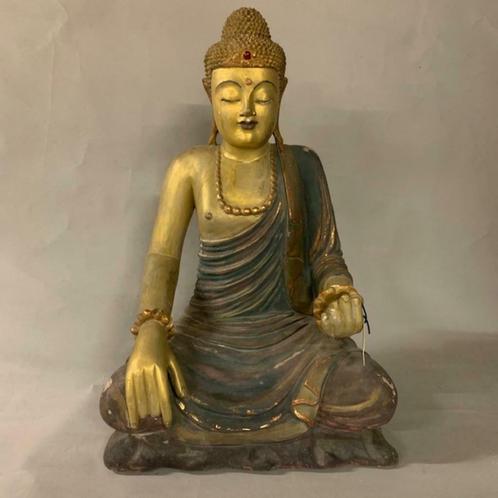 Houten Boeddha, Buddha, Huis en Inrichting, Woonaccessoires | Boeddhabeelden, Nieuw, Ophalen