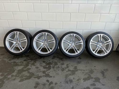 Audi R8 V8 dubbelspaak zilver, Auto-onderdelen, Banden en Velgen, Banden en Velgen, Zomerbanden, 19 inch, 295 mm, Personenwagen