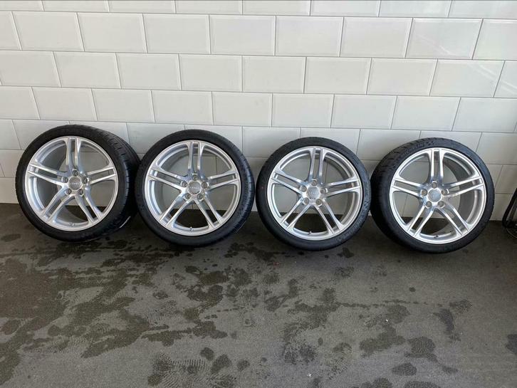 Audi R8 V8 dubbelspaak zilver, Auto-onderdelen, Banden en Velgen, Banden en Velgen, Zomerbanden, 19 inch, 295 mm, Personenwagen