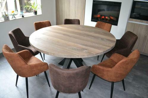 Ronde Eiken Tafels, Huis en Inrichting, Tafels | Eettafels, Nieuw, 100 tot 150 cm, 100 tot 150 cm, Vijf personen of meer, Rond