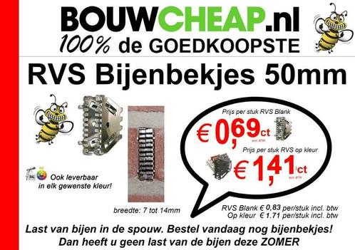 BIJENBEKJES DE ORIGINELE BIJ BOUWCHEAP, Doe-het-zelf en Verbouw, IJzerwaren en Bevestigingsmiddelen, Nieuw, Overige typen, Rvs