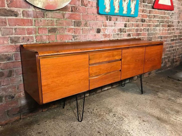 GROTE KORTING OP WEBSITE TEAK 60 RETRO DRESSOIR BUREAU, Huis en Inrichting, Kasten | Dressoirs, Gebruikt, 200 cm of meer, 50 tot 75 cm