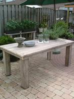 Mooie grote nieuwe steigerhouten eettafel landelijk, Tuin en Terras, Ophalen, Nieuw, Steigerhout, Eettafel