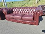 Chesterfield bank + fauteuil + GRATIS BEZORGING, Chesterfield, Rechte bank, Gebruikt, Leer