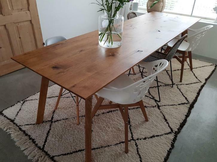 Tafel eiken design tafel handgemaakt eetkamertafel, Huis en Inrichting, Tafels | Eettafels, Nieuw, Eikenhout, Ophalen of Verzenden