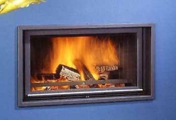 !!! demo inbouwhaard BARBAS ESCAMO 100 liftdeurhaard!!, Huis en Inrichting, Kachels, Zo goed als nieuw, Inbouw, Hout