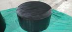 Ronde zwarte mangohouten salontafel van 90cm met inkeping