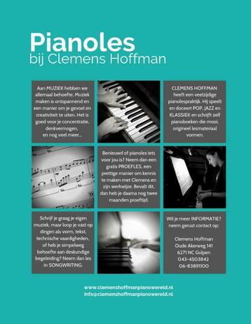 Pianolessen & Songwriting( Pop/ Jazz en Klassiek)0683891100 