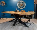 (Voorraad) Mangohouten visgraat eettafel Excellent rechthoek, Vijf personen of meer, Metaal, Modern, Rechthoekig