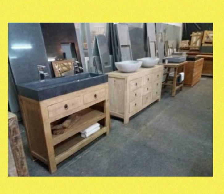 Badkamermeubel' wastafel' waskom' landelijk' hout' robuust, Huis en Inrichting, Badkamer | Complete badkamers, Ophalen