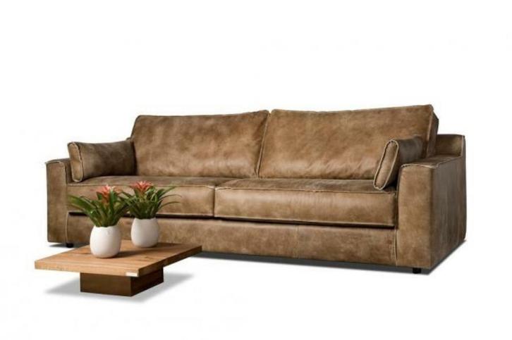 LEER BANK, Huis en Inrichting, Banken | Sofa's en Chaises Longues, Nieuw, Overige maten, Leer, Ophalen