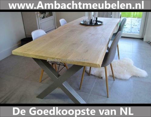 Eikenhouten Boomstam tafel Eikentafel KIES JE TAFELBLAD  UIT, Huis en Inrichting, Tafels | Eettafels, Nieuw, Eikenhout, Ophalen