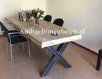 Prachtige STEIGERHOUT Eettafel Tafels Tafels METALEN POTEN, Ophalen, Nieuw, Teakhout