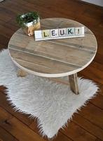 Ronde salon/bijzettafel van oud steigerhout, Ophalen of Verzenden, Nieuw