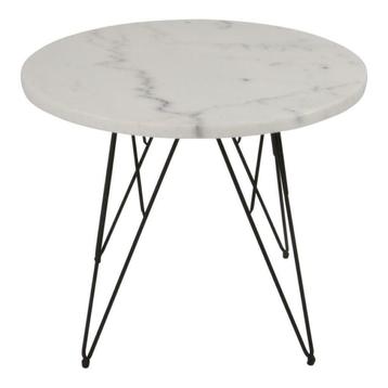 Salontafel marmer rond 55 cm met metaal onderstel beschikbaar voor biedingen