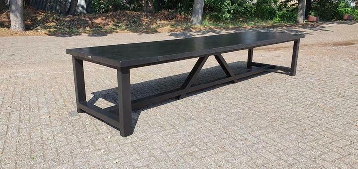 Kloostertafel de Luxe Supreme 400 x 115 x 77cm Zwart, Huis en Inrichting, Tafels | Eettafels, Nieuw, 100 tot 150 cm, 200 cm of meer