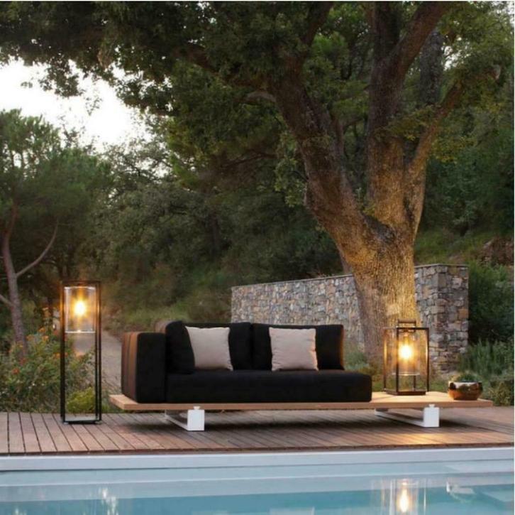 Opruiming! Royal Botania Dome Move Black/Clear glass, Tuin en Terras, Buitenverlichting, Nieuw, Staande lamp, Aluminium, Netvoeding