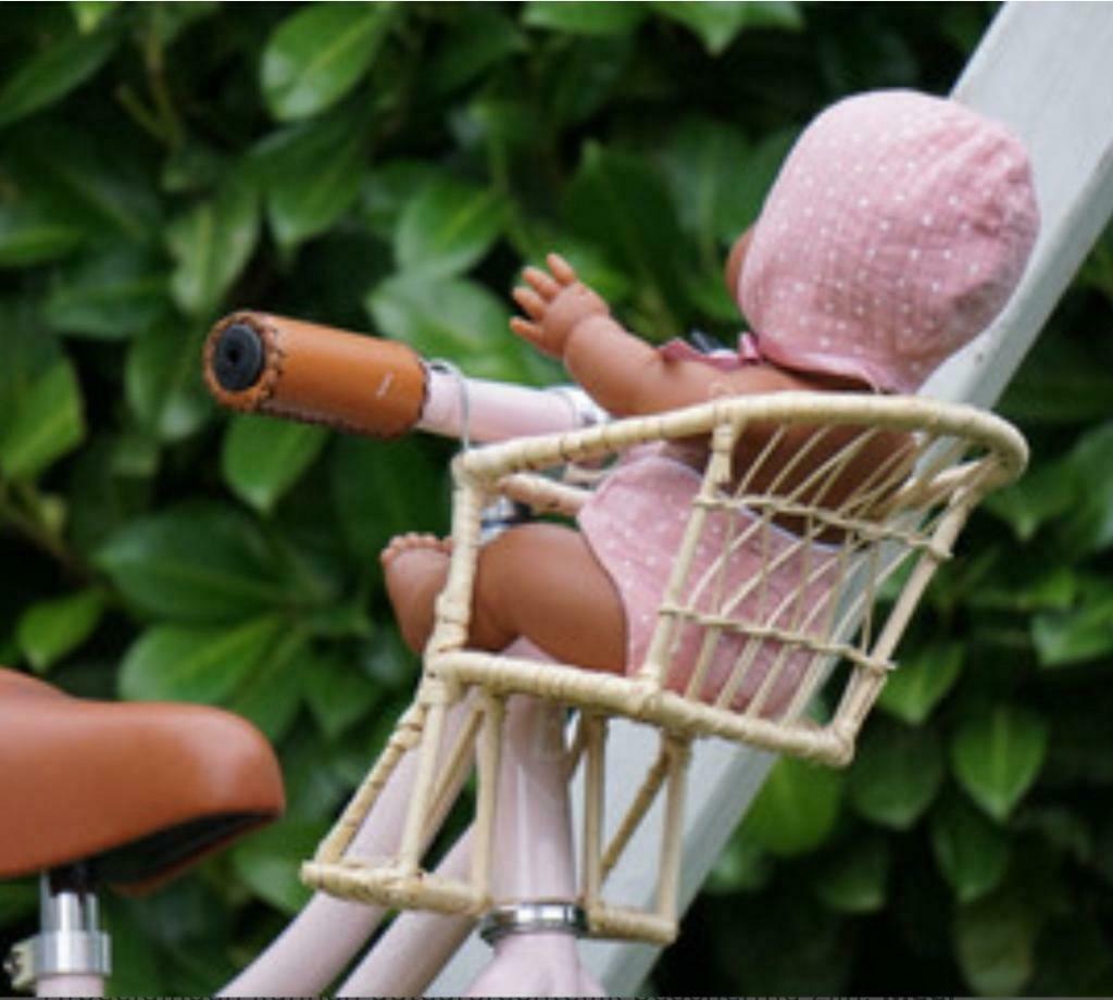 ≥ Rotan riet fietszitje fietsstoeltje voor zonnekind pop bv — Speelgoed |  Poppen — Marktplaats
