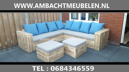 steigerhouten HOEKBANK Loungebank BANK Loungeset ACTIEPRIJS, Tuin en Terras, Tuinsets en Loungesets, Nieuw, Loungeset, Steigerhout