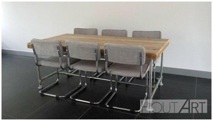 Luxe eettafel steigerhout met verzinkte steigerbuis! NIEUW, Huis en Inrichting, Tafels | Eettafels, Nieuw, 50 tot 100 cm, 150 tot 200 cm