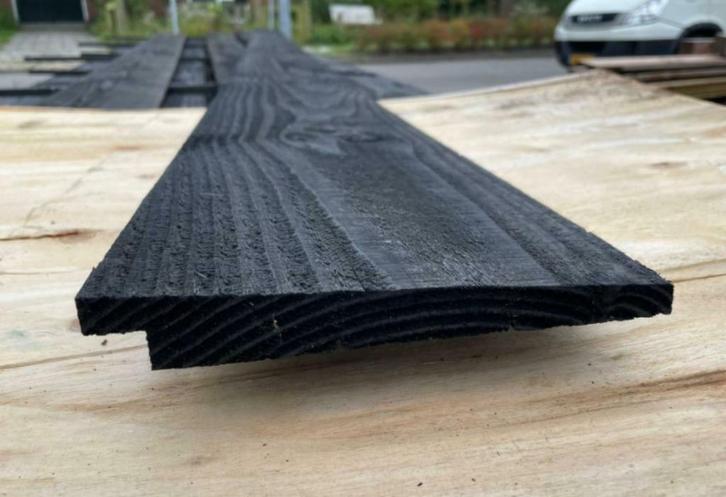Zweeds Rabat ZWART DOUGLAS, Doe-het-zelf en Verbouw, Hout en Planken, Nieuw, Plank, Overige houtsoorten, 300 cm of meer, Minder dan 25 mm